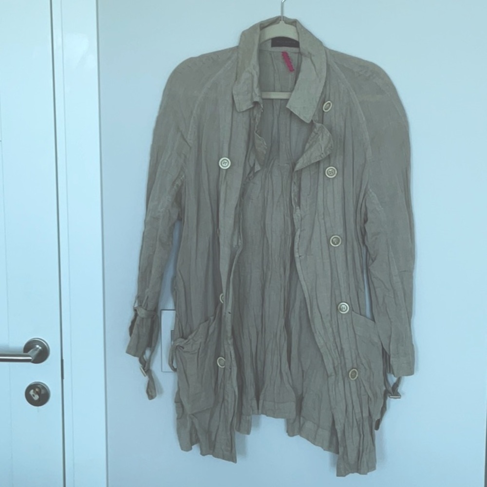 Piazza Sempione made in Italy crinkled  duster jacket size L , made In Italy